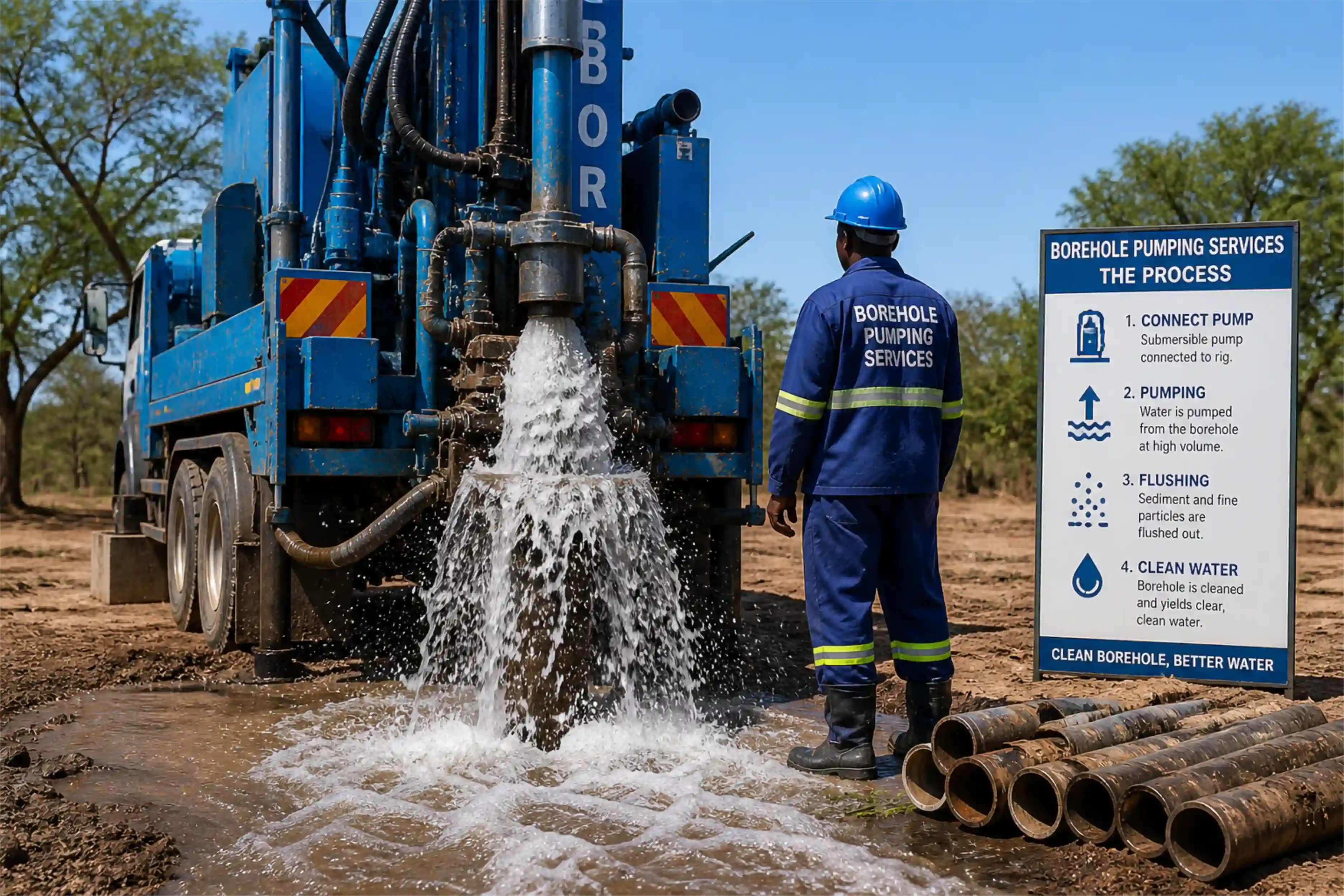 Solar borehole pumping system installation
